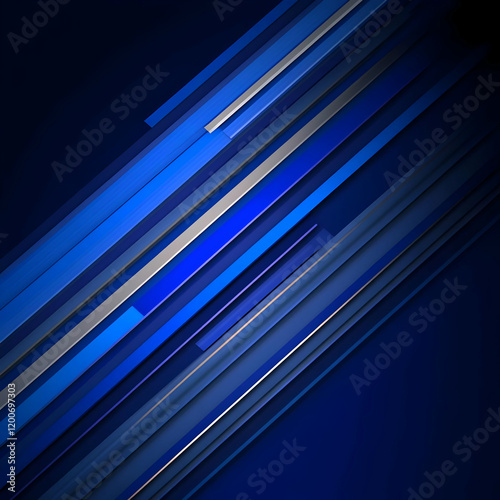Abstract Blue and Silver Di...