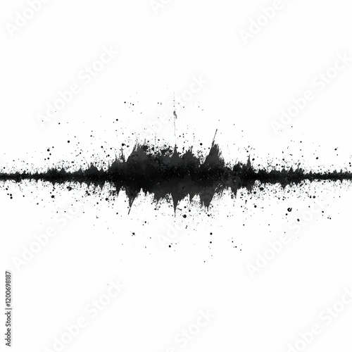 Abstract Black Ink Splatter...