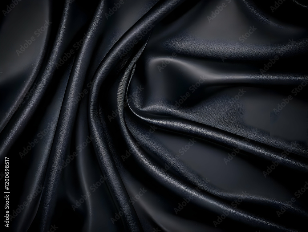 Smooth Black Cloth Creates Elegant, Flowing Folds for Luxurious Backgrounds or Artistic Designs Smooth Black Cloth Creates Elegant, Flowing Folds for Luxurious Backgrounds or Artistic Designs