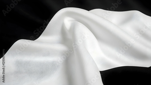White Fabric Flows Graceful...