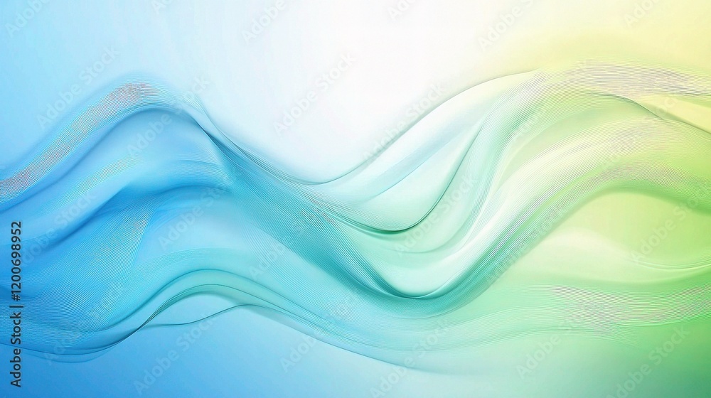 Abstract Light Blue and Green Gradient Waves with Blurred Effect Abstract Light Blue and Green Gradient Waves with Blurred Effect