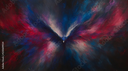 Celestial Eagle Soaring Through Cosmic Nebula photo