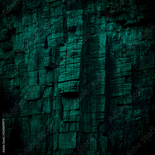 Dark Green Rock Face Displa...