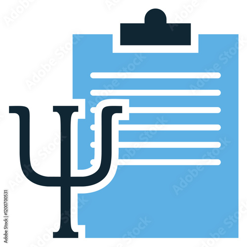 Mental health report icon vector illustration. Minimalistic design symbolizing psychological assessment, emotional well-being, and therapy documentation. Ideal for health awareness.