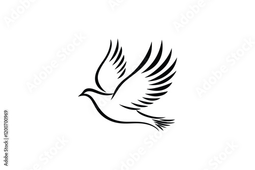 Flying bird logo, Abstract hummingbird with colorful gradient. Perfect for nature, freedom, and joy concepts. bird silhouette
