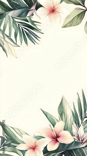 Watercolor Tropical Flowers...