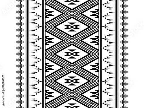 Geometric ethnic oriental seamless pattern traditional Design for background, carpet, wallpaper, clothing, wrapping, Batik, fabric, Vector, illustration, embroidery style, Sadu