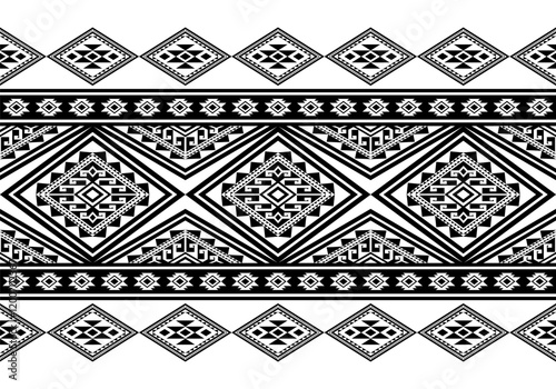 Geometric ethnic oriental seamless pattern traditional Design for background, carpet, wallpaper, clothing, wrapping, Batik, fabric, Vector, illustration, embroidery style, Sadu