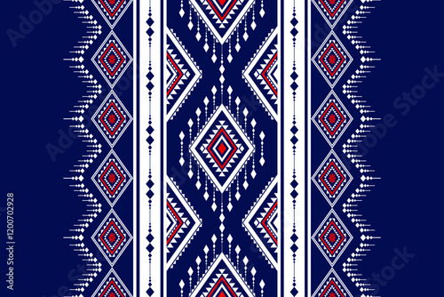 Geometric ethnic oriental seamless pattern traditional Design for background, carpet, wallpaper, clothing, wrapping, Batik, fabric, Vector, illustration, embroidery style, Sadu