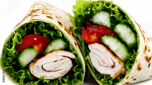 Two Chicken Wraps Filled wi...