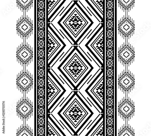 Geometric ethnic oriental seamless pattern traditional Design for background, carpet, wallpaper, clothing, wrapping, Batik, fabric, Vector, illustration, embroidery style, Sadu