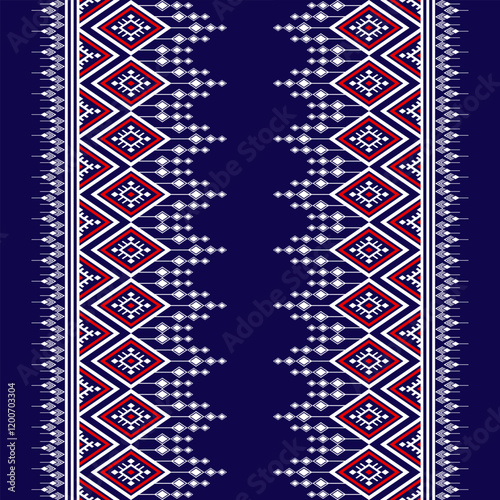 Geometric ethnic oriental seamless pattern traditional Design for background, carpet, wallpaper, clothing, wrapping, Batik, fabric, Vector, illustration, embroidery style, Sadu