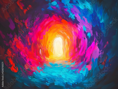 Abstract Tunnel Painting Le...