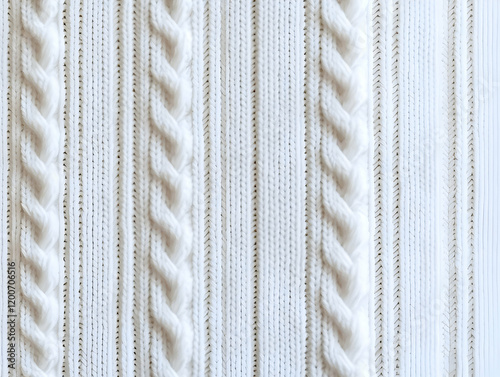 White Knitted Fabric Textur...