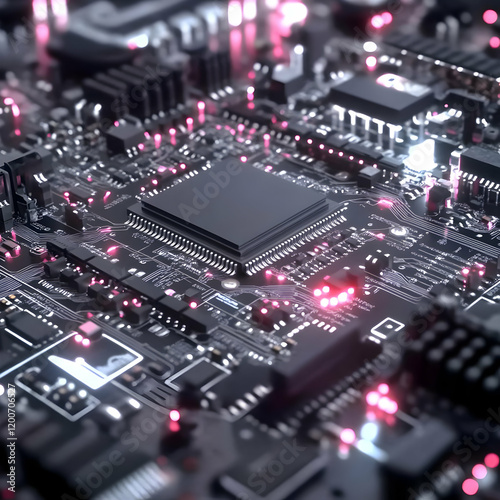 3D Render of Circuit Board ...