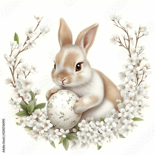 Adorable Bunny Holds Decora...