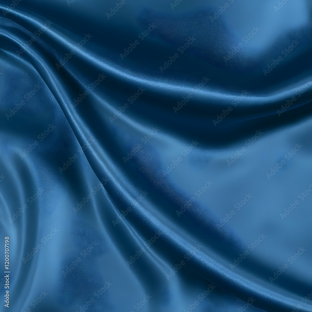 Obraz premium Smooth, elegant blue silk or satin texture background with folds and ripples.