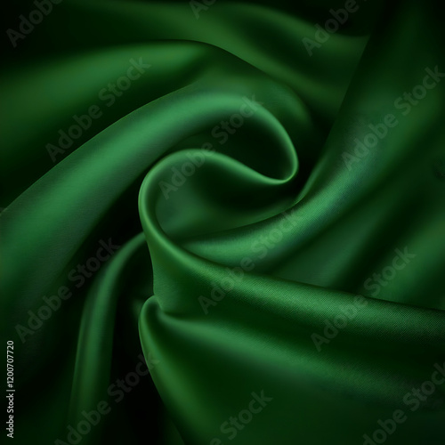 Luxurious Green Satin Fabri...