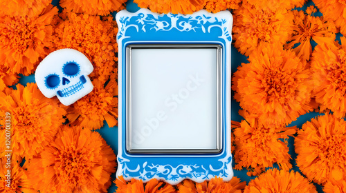 Blue Ornamented Picture Fra...