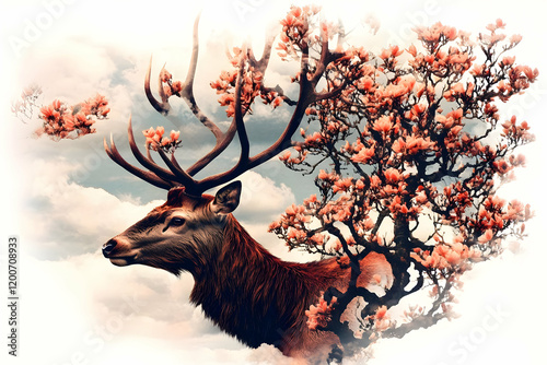 Majestic Stag Stands with B...