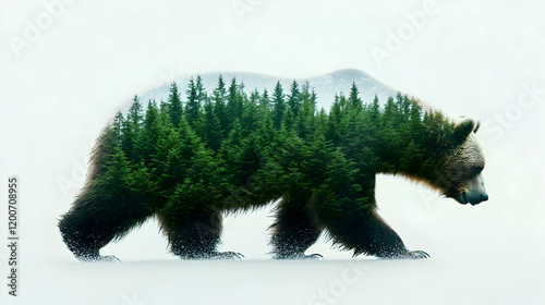 Double Exposure of a Bear W...