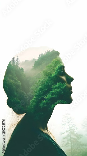 Double Exposure Portrait of...