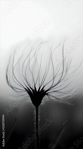 Silhouette of a Delicate Fl...