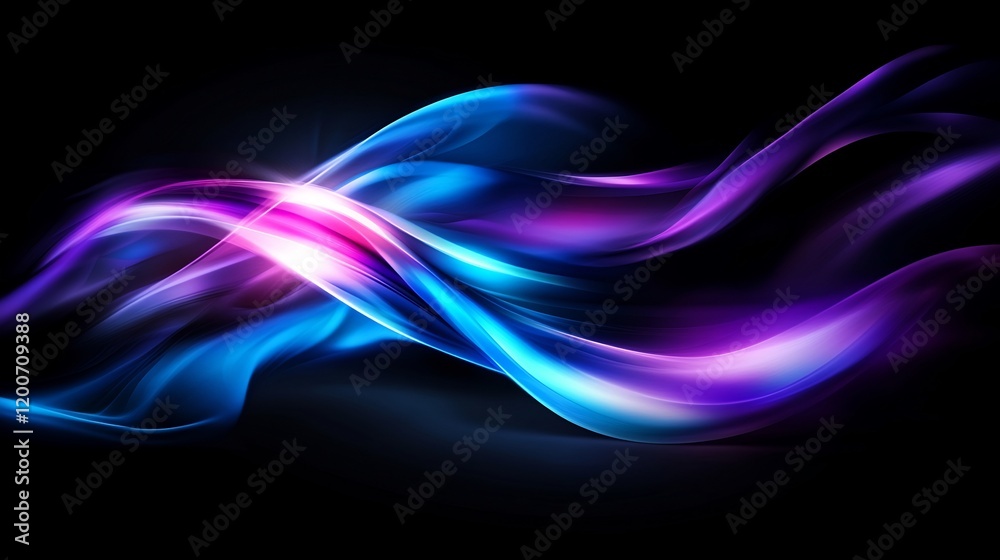 Naklejka premium Abstract Swirling Nebula: A Symphony of Blue, Purple, and Pink Hues