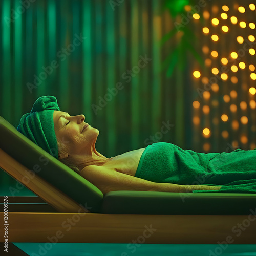 Woman Relaxes Peacefully on...