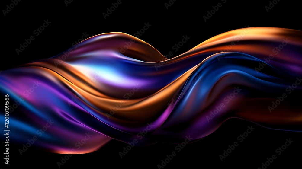 Obraz premium Abstract Fluid Art: Dynamic Waves of Color and Light