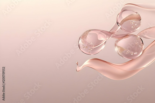 3D Render of Pink Liquid Sp...