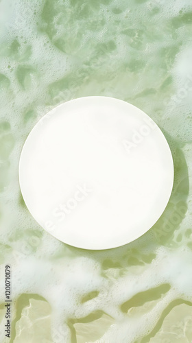 White Plate Floats Gently o...