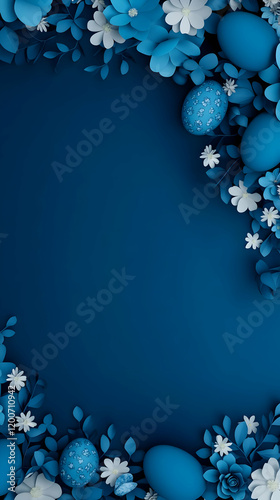 Blue Easter Eggs with Paper...