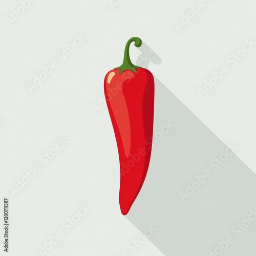 Minimalist chili pepper vector graphic in modern flat design, modern, vector