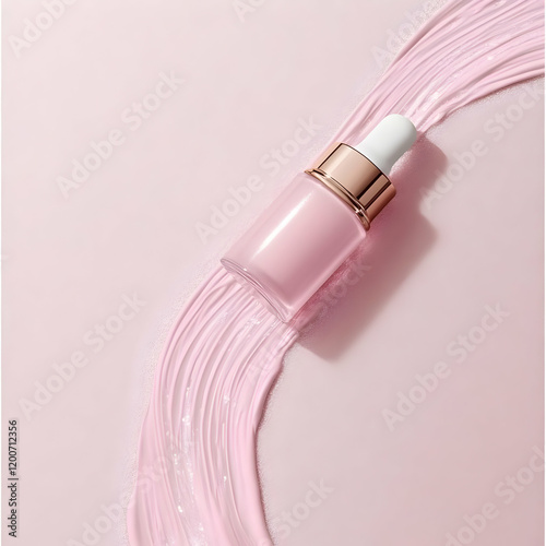 Pink Cosmetic Bottle Lies o...
