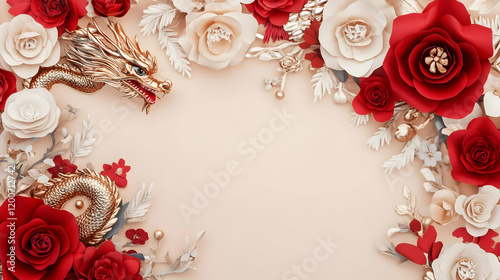 Golden Dragon Figurines wit...