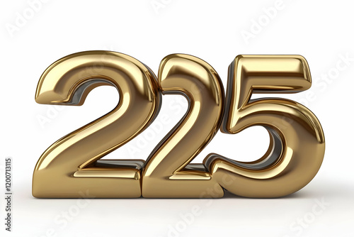 3D Rendered Number 225 in S...