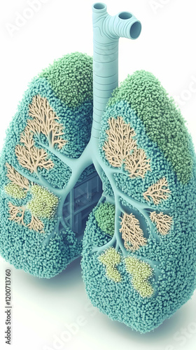 3D Illustration Shows Lungs...