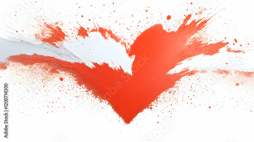 Abstract Red Heart Bursts w...