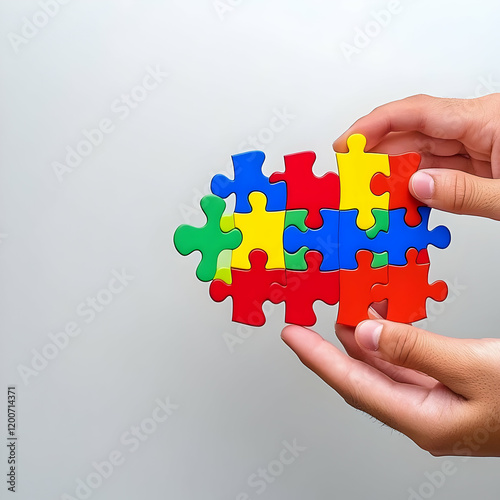 Hands Joining Colorful Puzz...