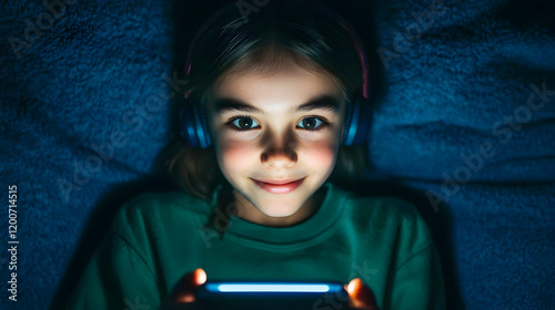Young Girl Using Smartphone...