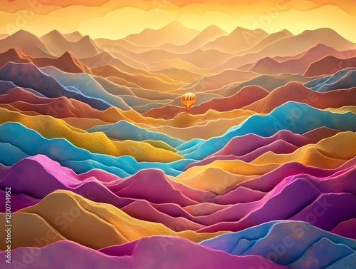 A Hot Air Balloon Floats Ov...