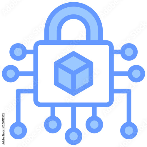 Cryptography Blue Icon