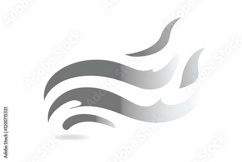 Abstract Gray Wavy Shape Fo...