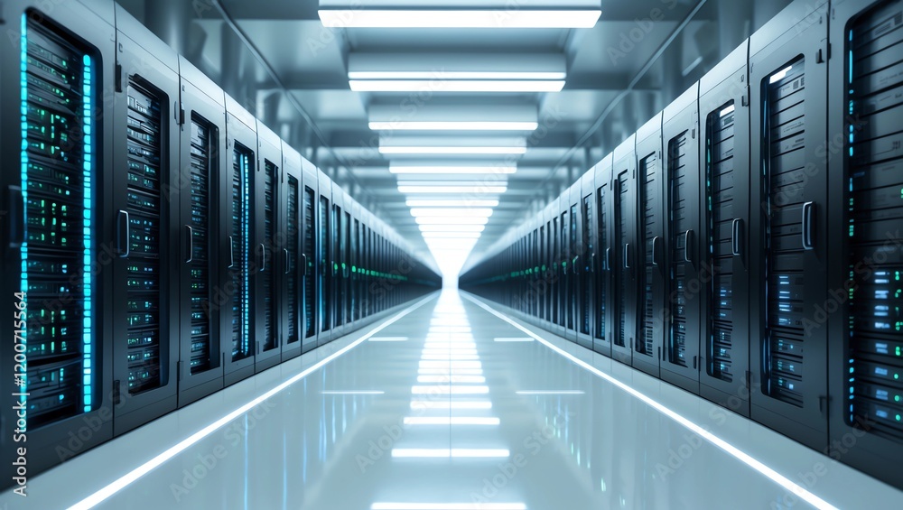 Fototapeta premium Server farm – data center environment – computer center 