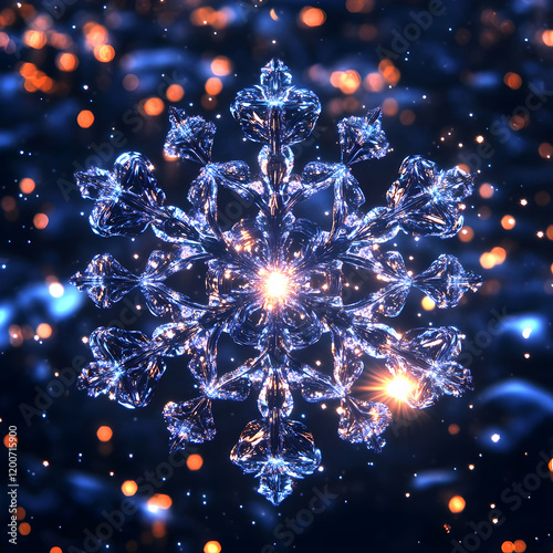 Intricate Ice Crystal Snowf...