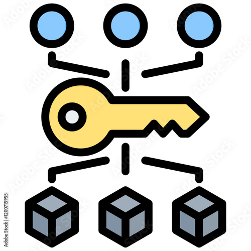 Encryption Outline Color Icon