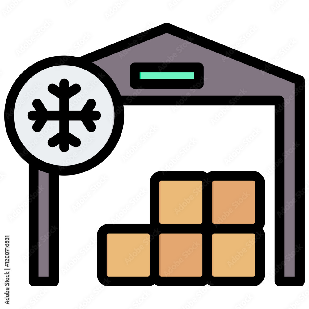 Obraz premium Cold Storage Outline Color Icon