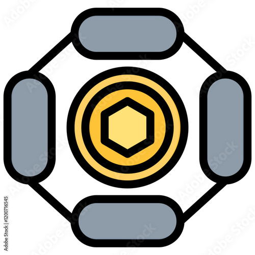 On Chain Outline Color Icon