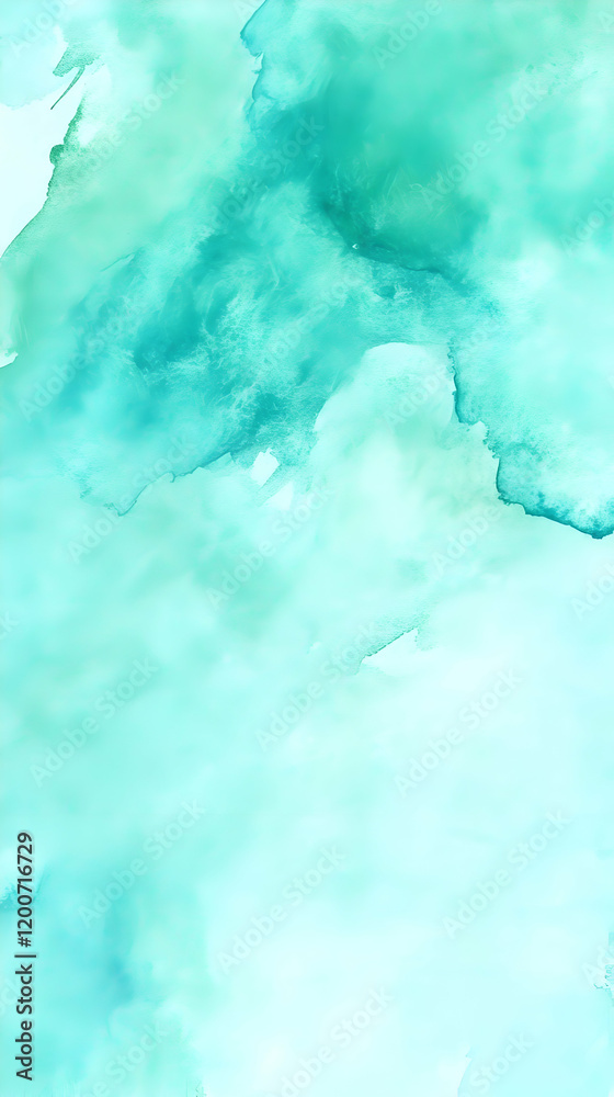 Fototapeta premium Abstract Turquoise Watercolor Background Creates a Soft and Dreamy Atmosphere